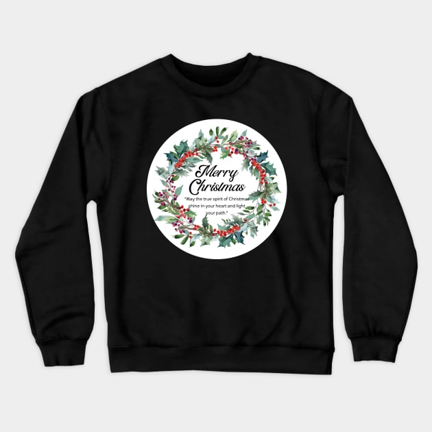 Merry Christmas Round Sticker 19 Crewneck Sweatshirt by LD-LailaDesign